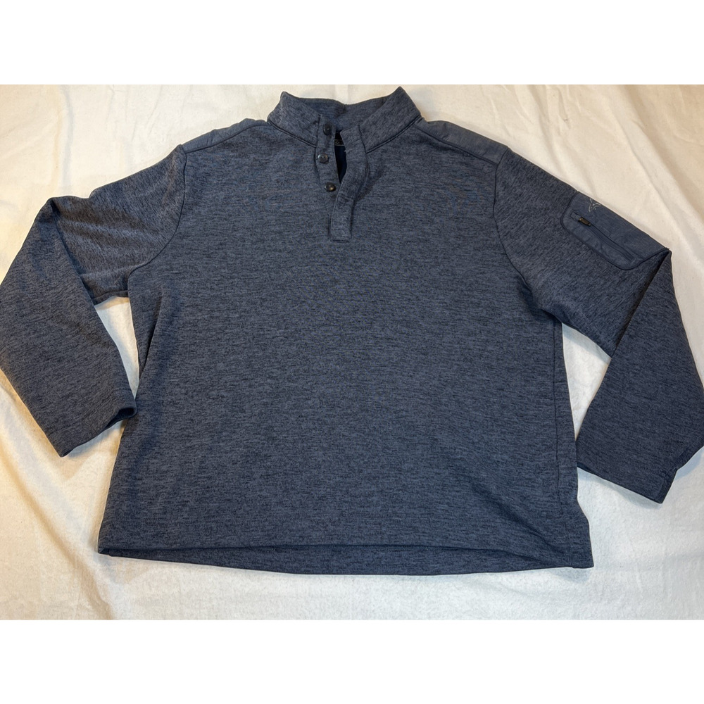 Greg Norman 1/4 Button Blue Men's Large Pullover Casual
